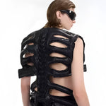 Opium Leather Skeleton Rave Vest - Fuga Studios