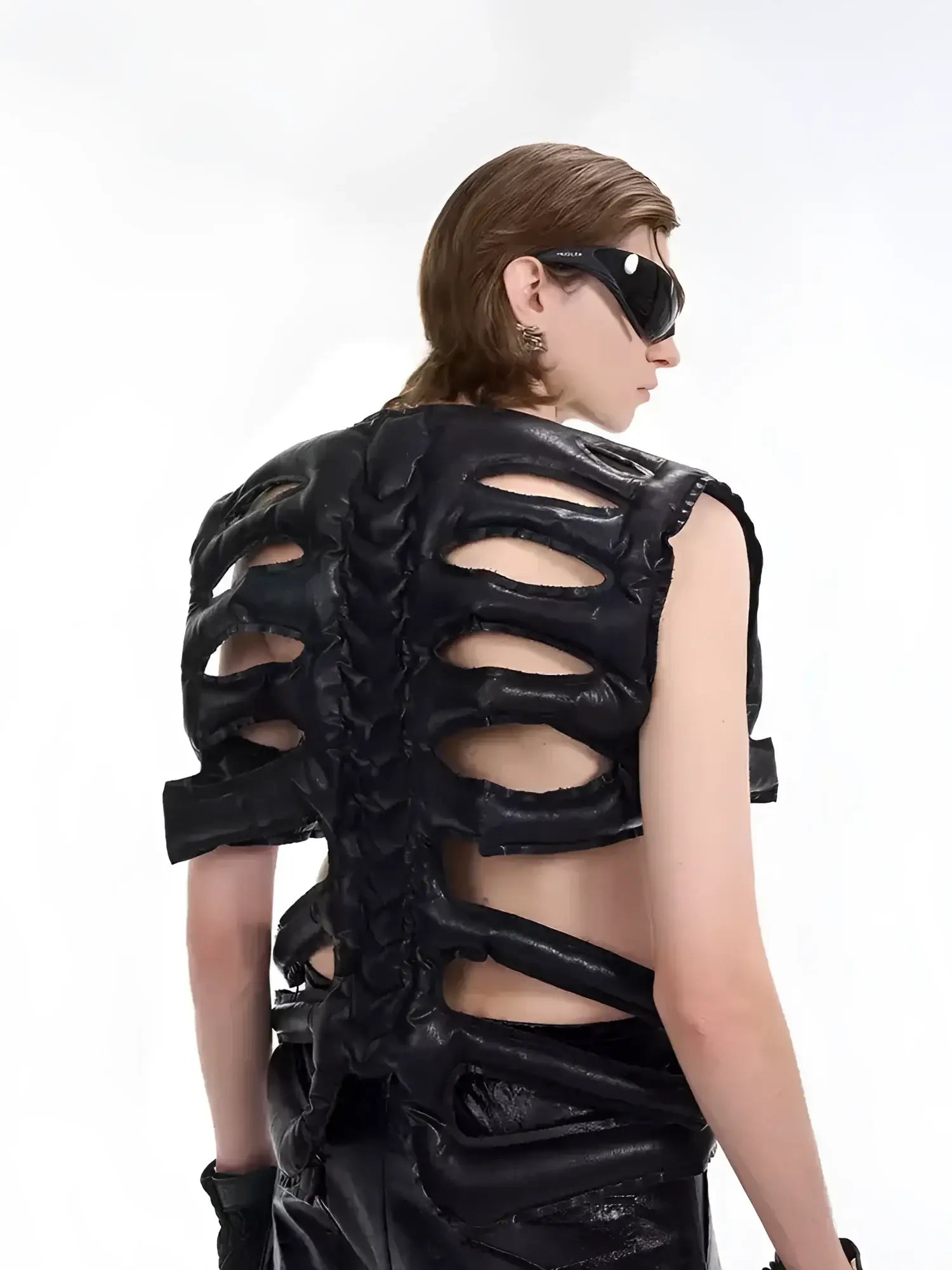 Opium Leather Skeleton Rave Vest - Fuga Studios