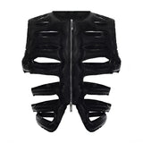Opium Leather Skeleton Rave Vest - Fuga Studios