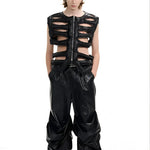 Opium Leather Skeleton Rave Vest - Fuga Studios