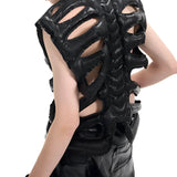 Opium Leather Skeleton Rave Vest - Fuga Studios
