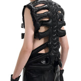 Opium Leather Skeleton Rave Vest - Fuga Studios