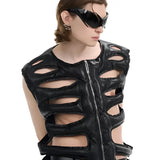 Opium Leather Skeleton Rave Vest - Fuga Studios