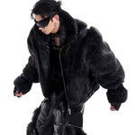 Opium Luxury Fuzzy Leather Jacket - Fuga Studios