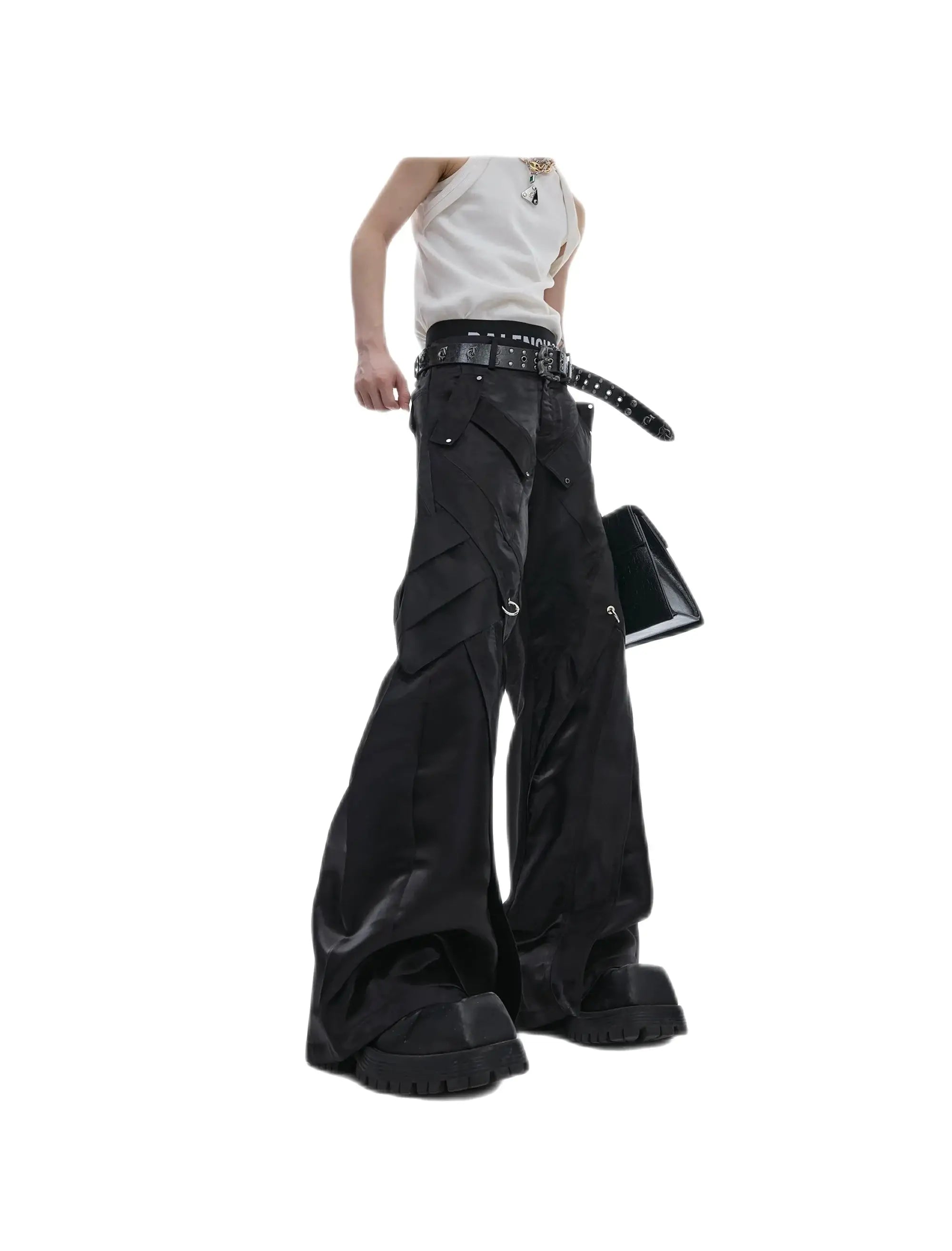Opium Metal Buckle Leather Pants - Fuga Studios