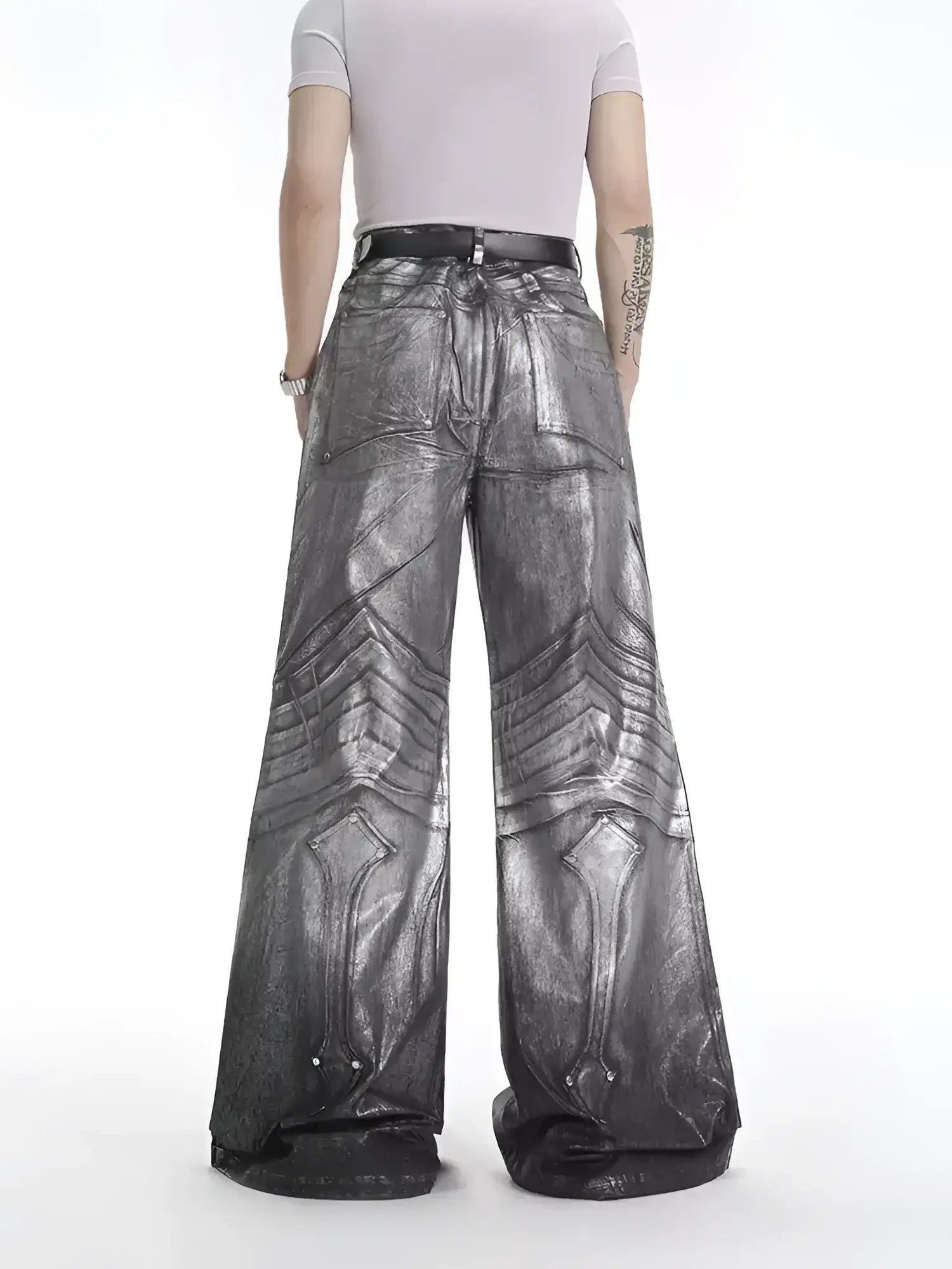 Opium Metallic Chevron Wide-Leg Pants - Fuga Studios