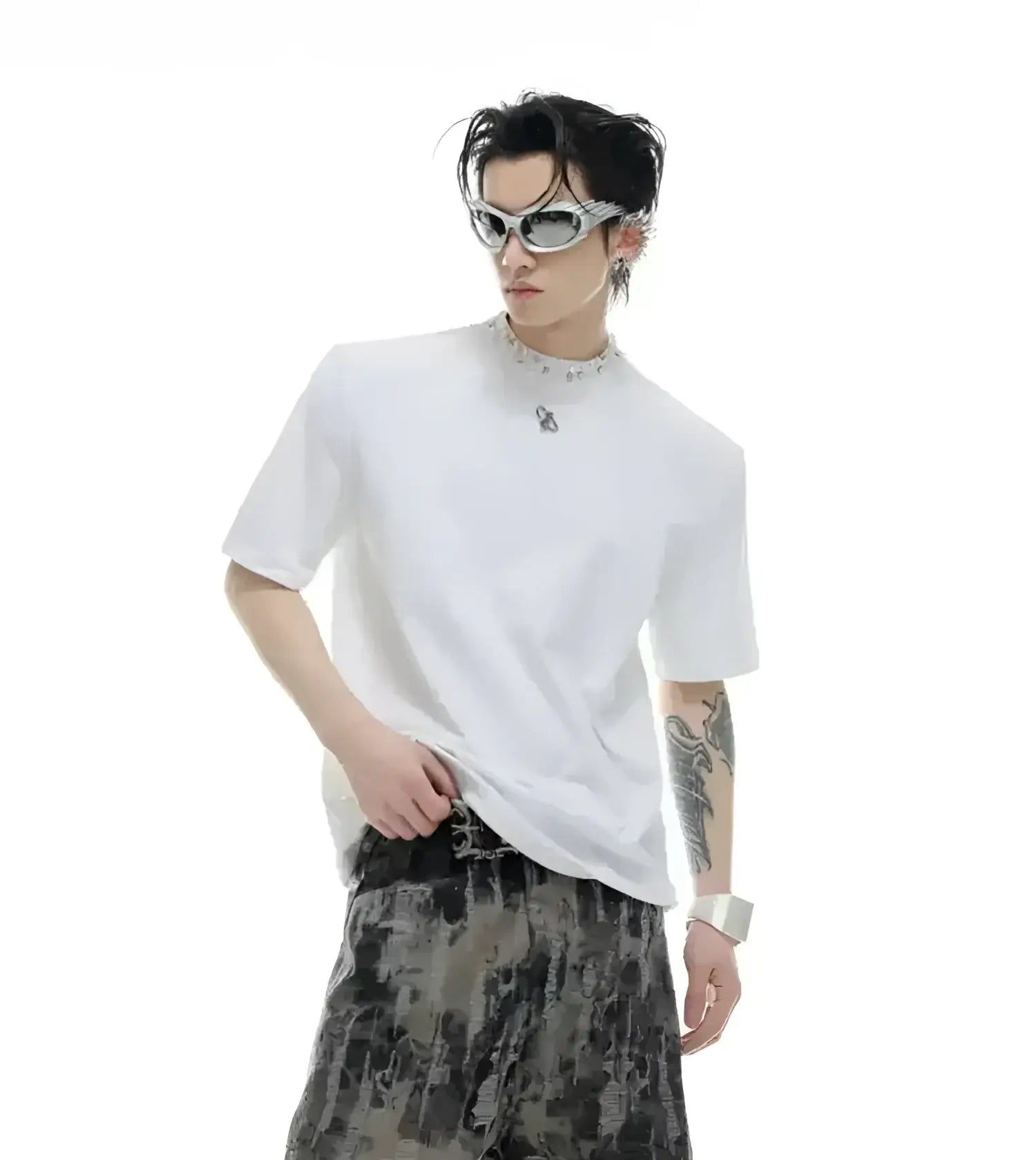 Opium Pearl Collar T-Shirt - Fuga Studios