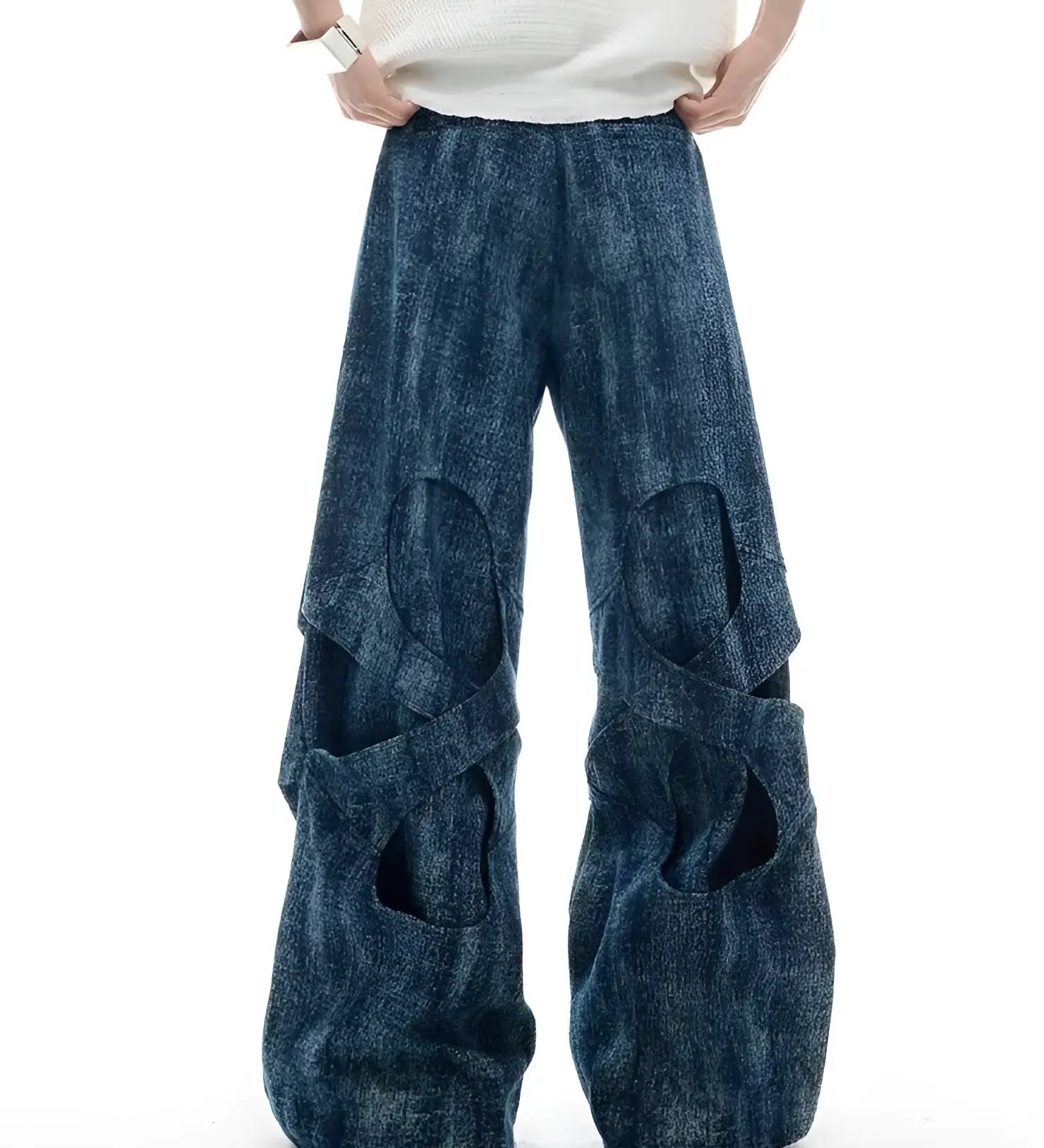 Opium Structured Denim Wide-Leg Pants - Fuga Studios