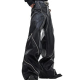 Opium Zipper Leather Pants - Fuga Studios