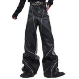 Opium Zipper Leather Pants - Fuga Studios
