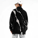 Streetwear Knotted Splash Turtleneck Sweater - Fuga Studios