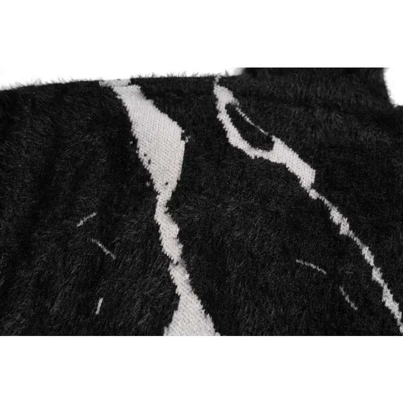 Streetwear Knotted Splash Turtleneck Sweater - Fuga Studios