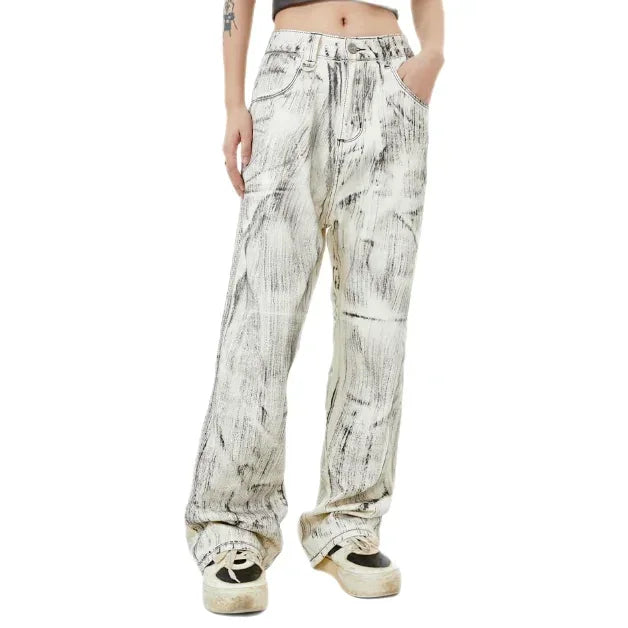 Streetwear Unisex Distressed Echo Washed Denim Pants - Fuga