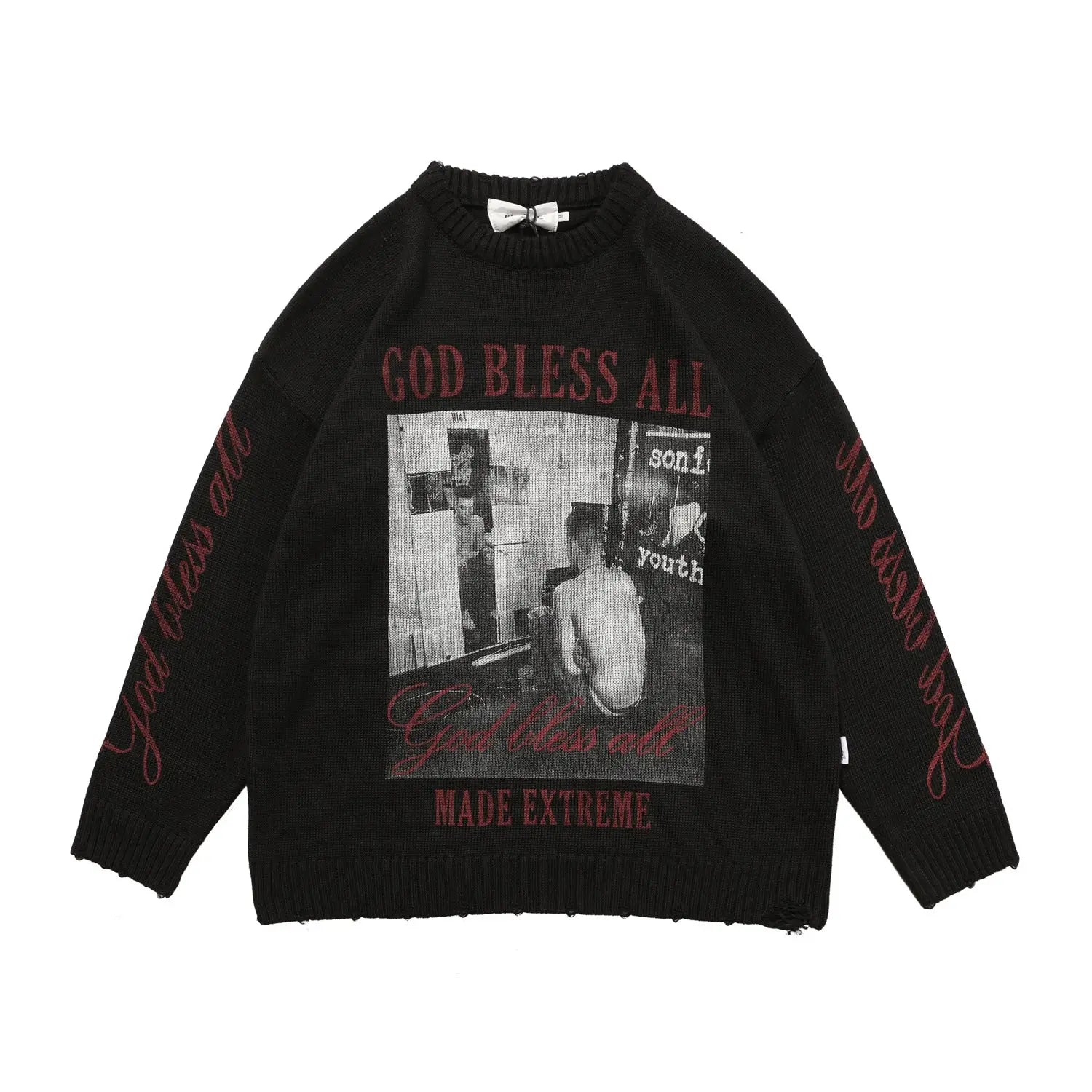 Streetwear Vancarhell God Bless all Sweater - Fuga Studios