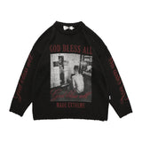 Streetwear Vancarhell God Bless all Sweater - Fuga Studios