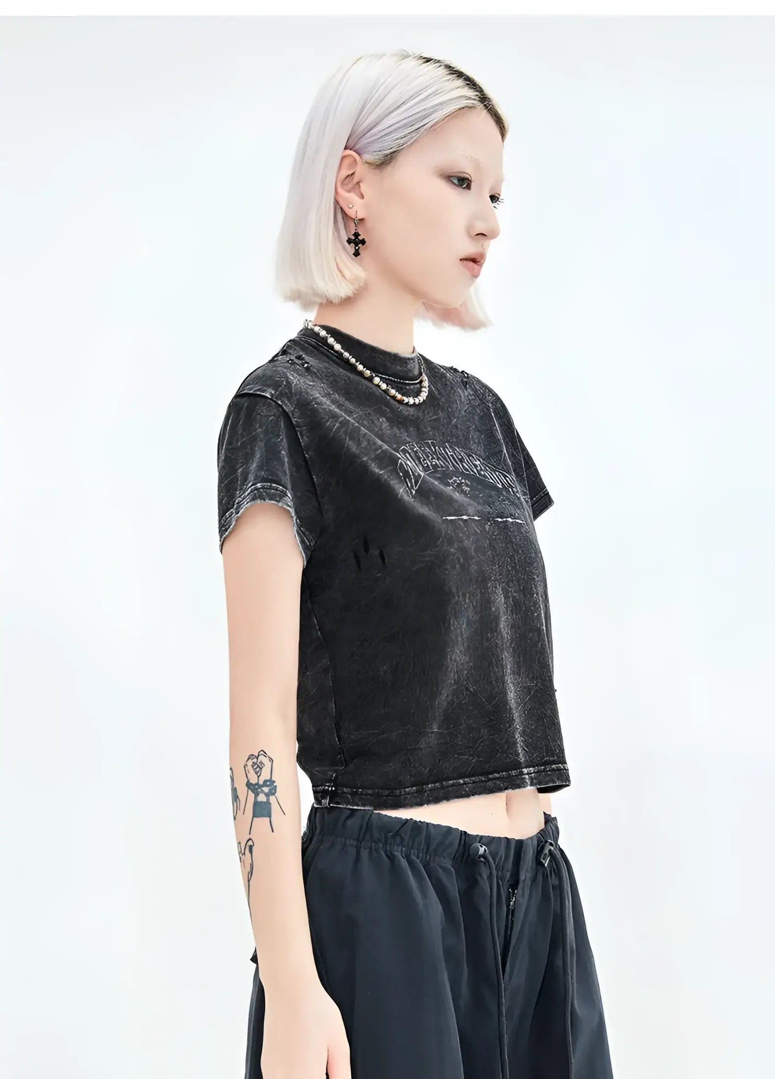 Streetwear Washed Crop Top - Fuga Studios