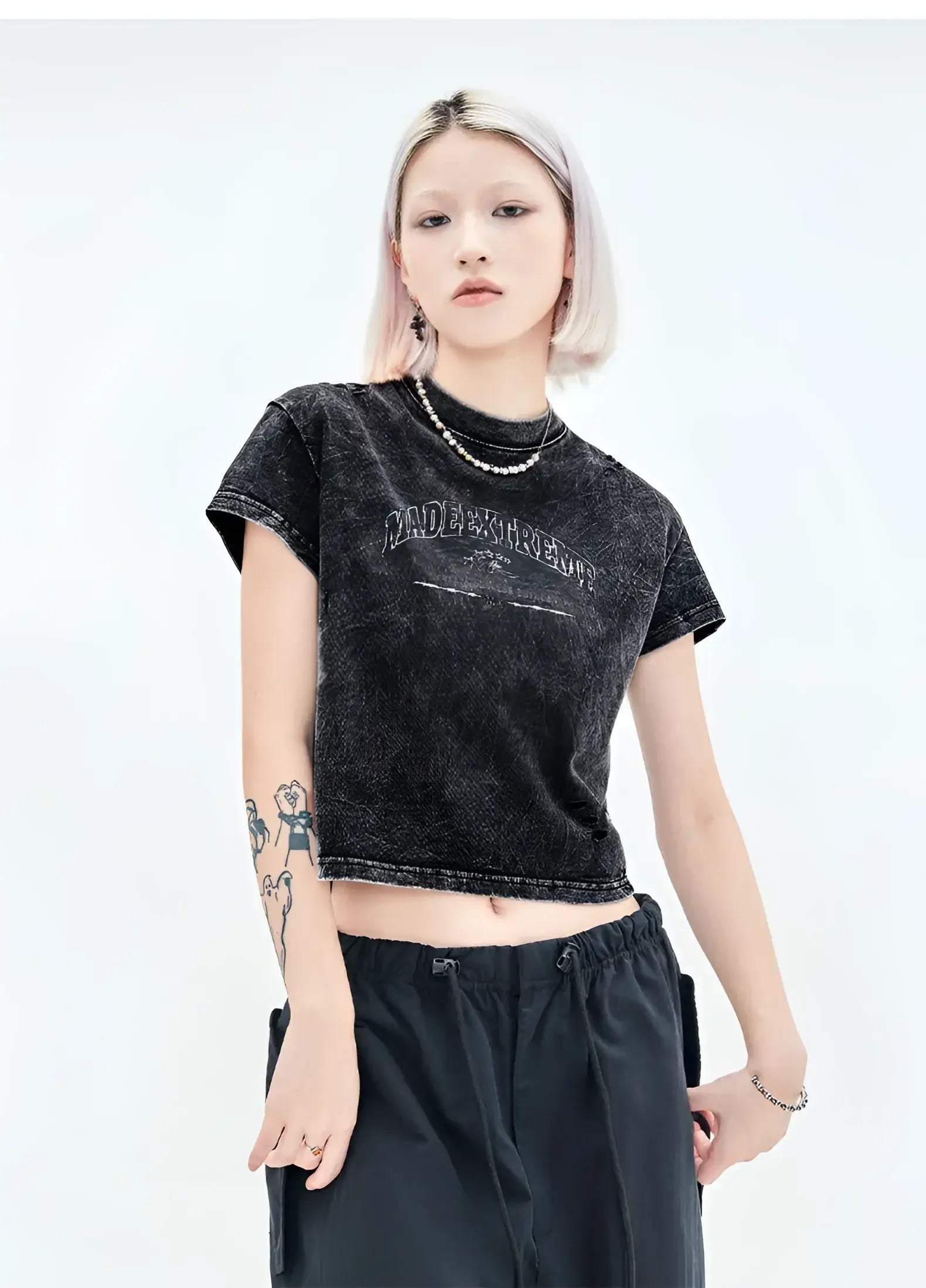 Streetwear Washed Crop Top - Fuga Studios