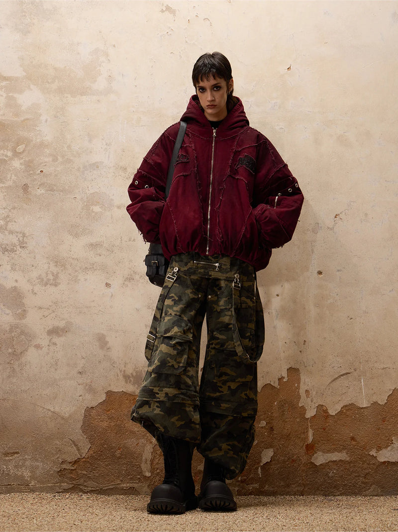 Techwear Camo Convertible Cargo Overalls