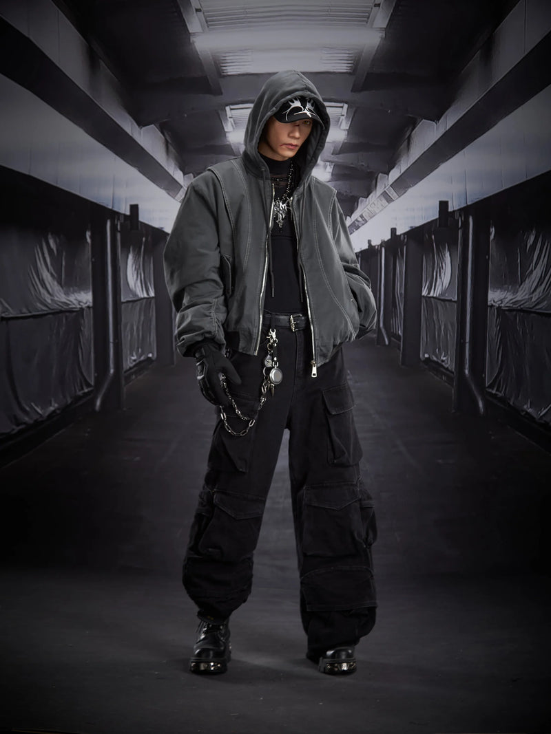 Techwear Hooded Bomber Jacket