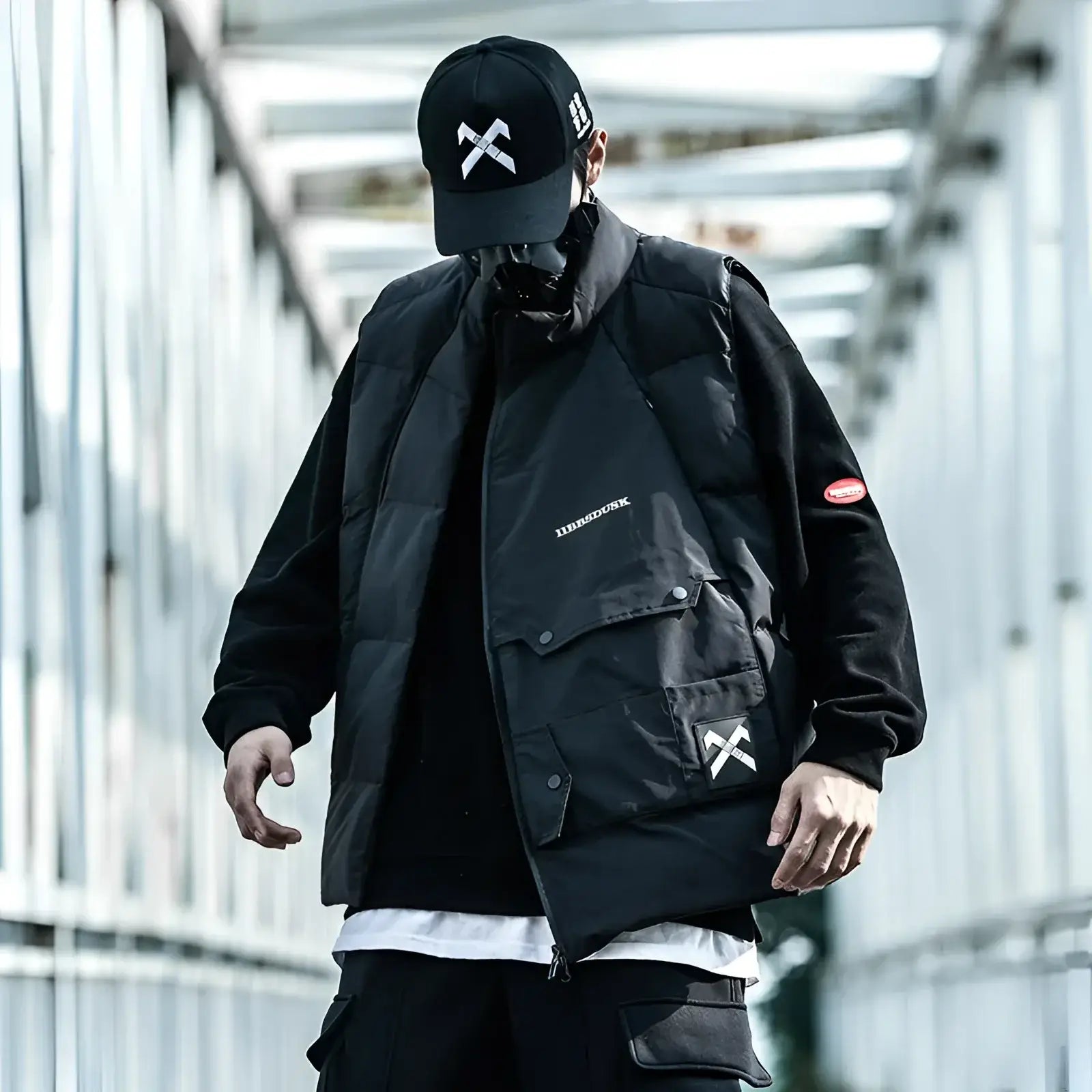 Techwear Shifted Zip Vest - Fuga Studios