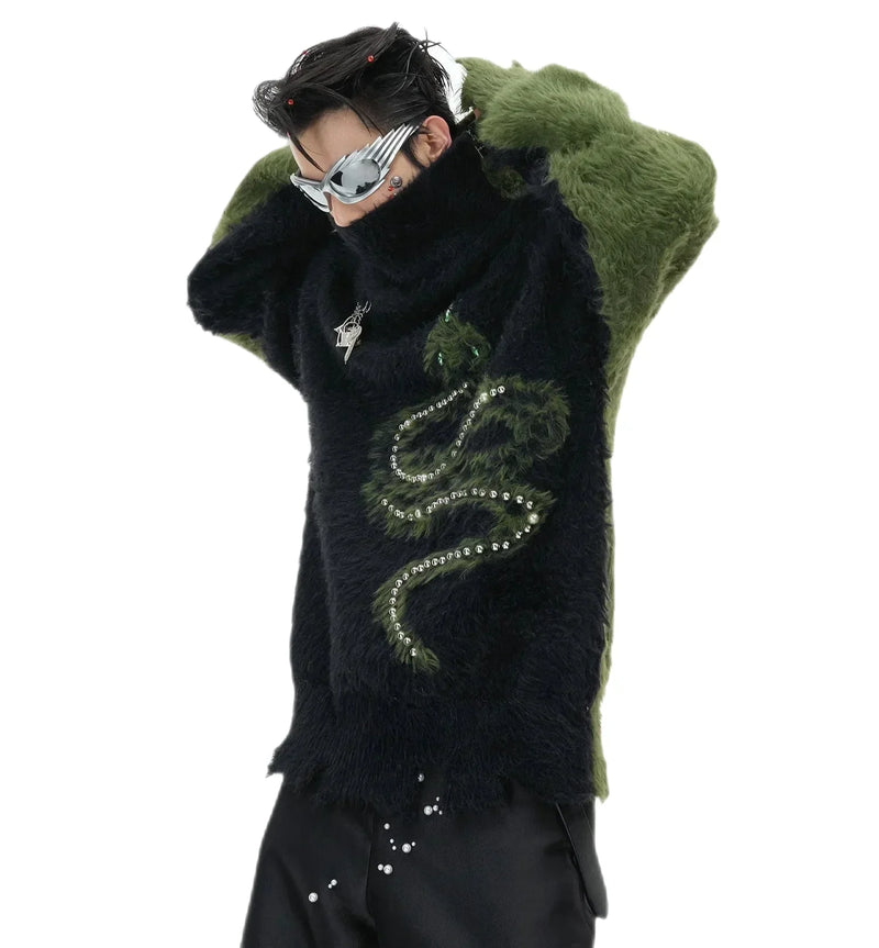 2000er-Mode-Ästhetik – Opium Snake Fur Sweater | Fūga Studios