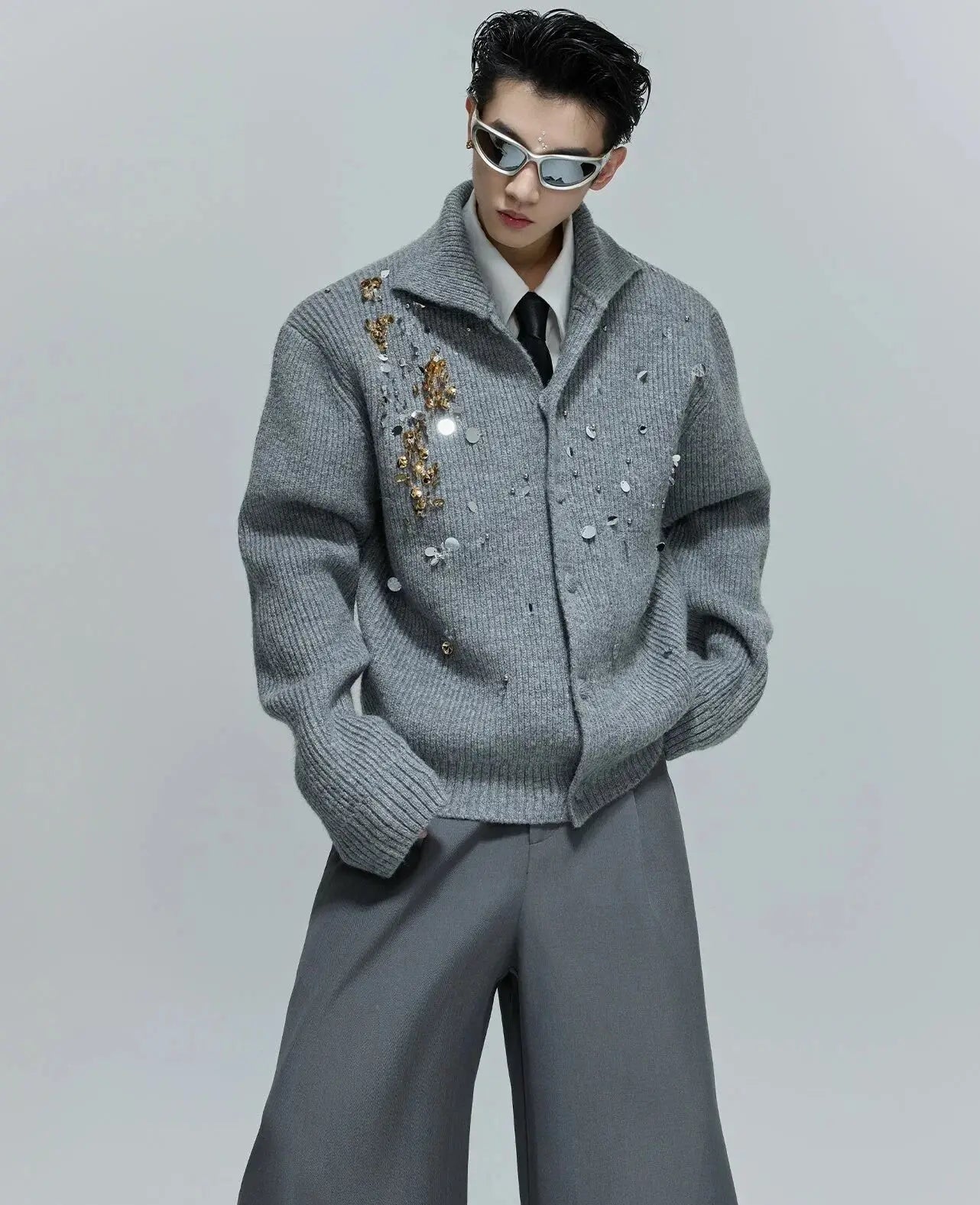 Opium Sequin Embellished Cardigan - 80s Disco Outfit