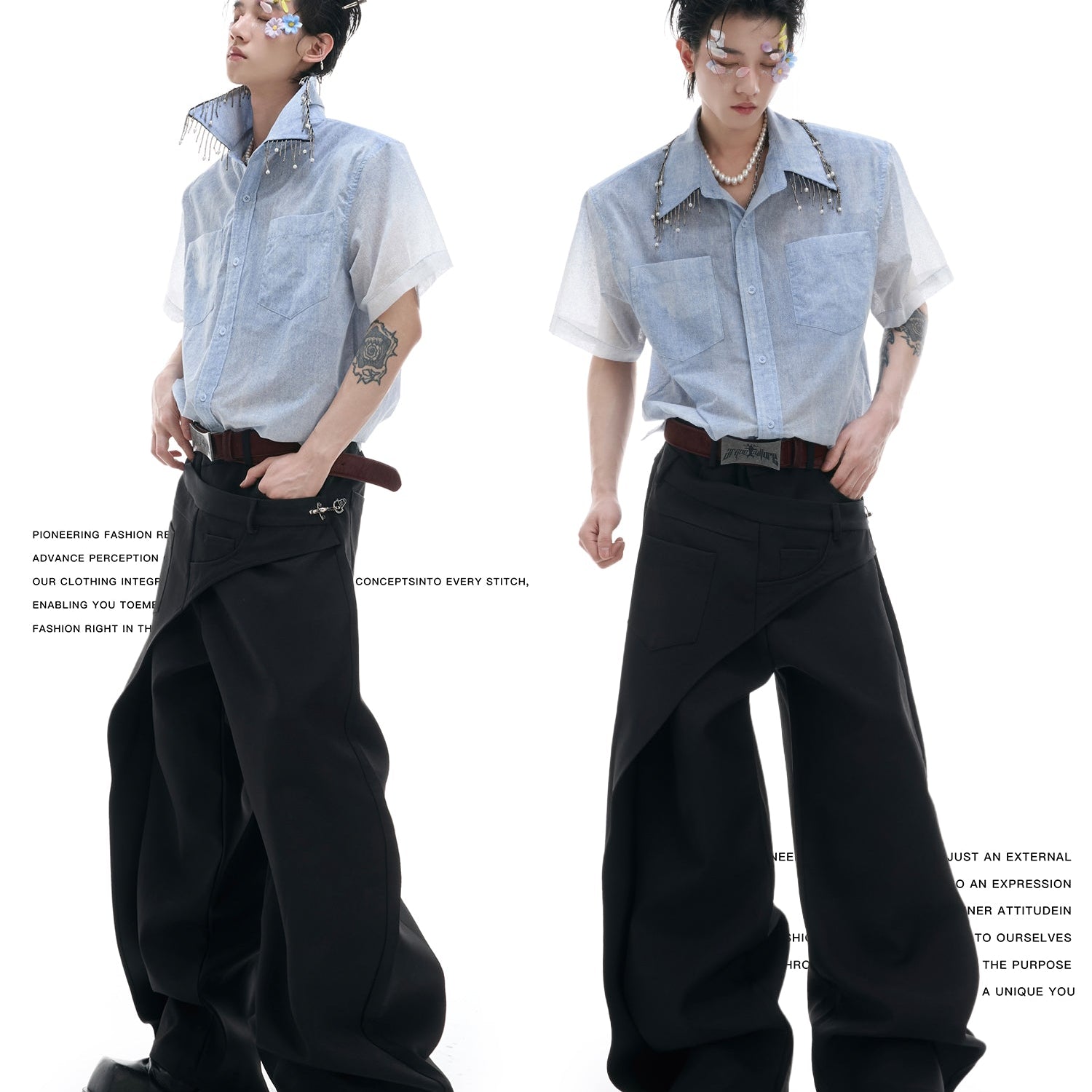 White Pants Korean Fashion - Opium Wide Leg Style bei Fūga Studios