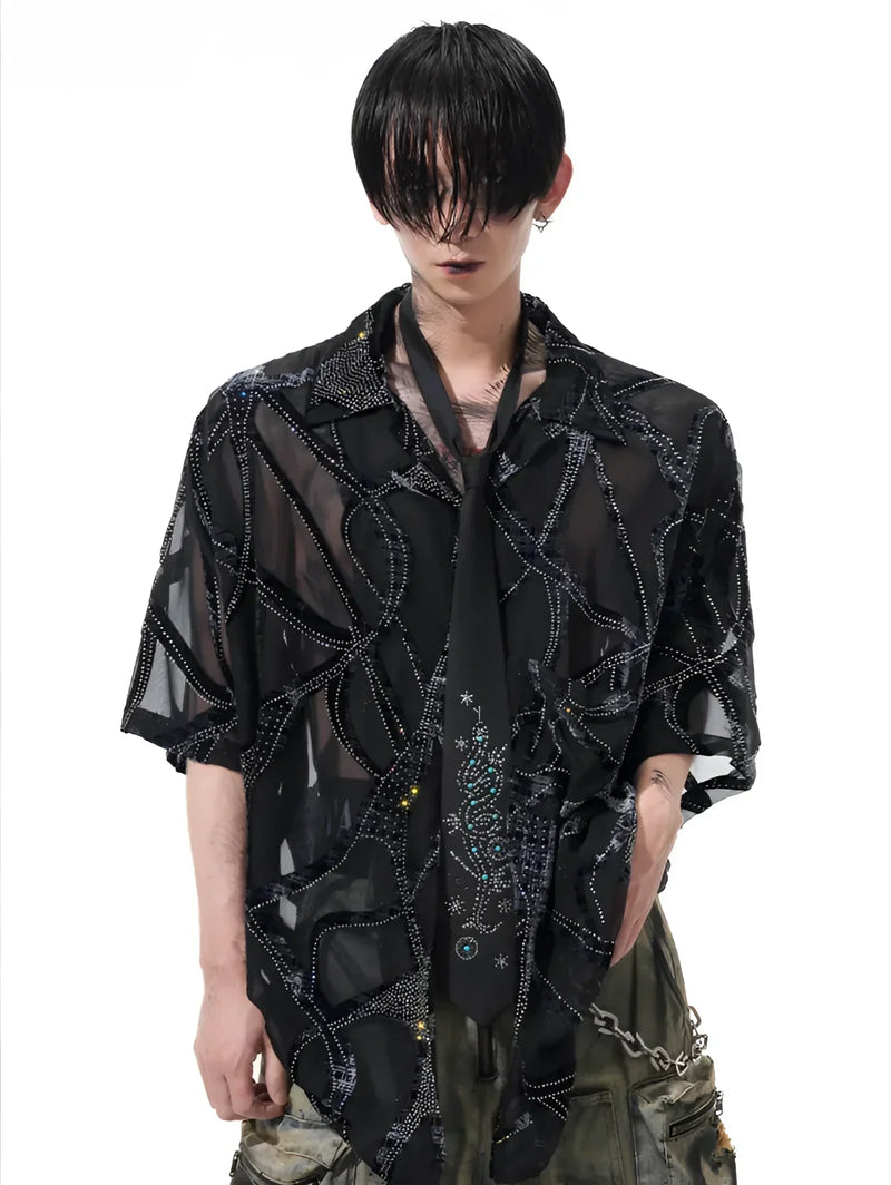 Alt Y2K Fashion – Opium Celestial Mesh Shirt | Fūga Studios