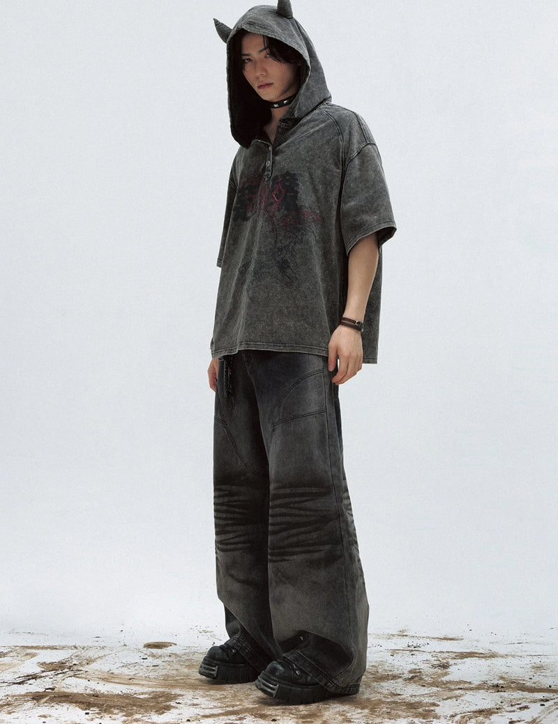 Soft Grunge Tumblr – Gothic Darkwear Devil Horn Hoodie | Fūga Studios