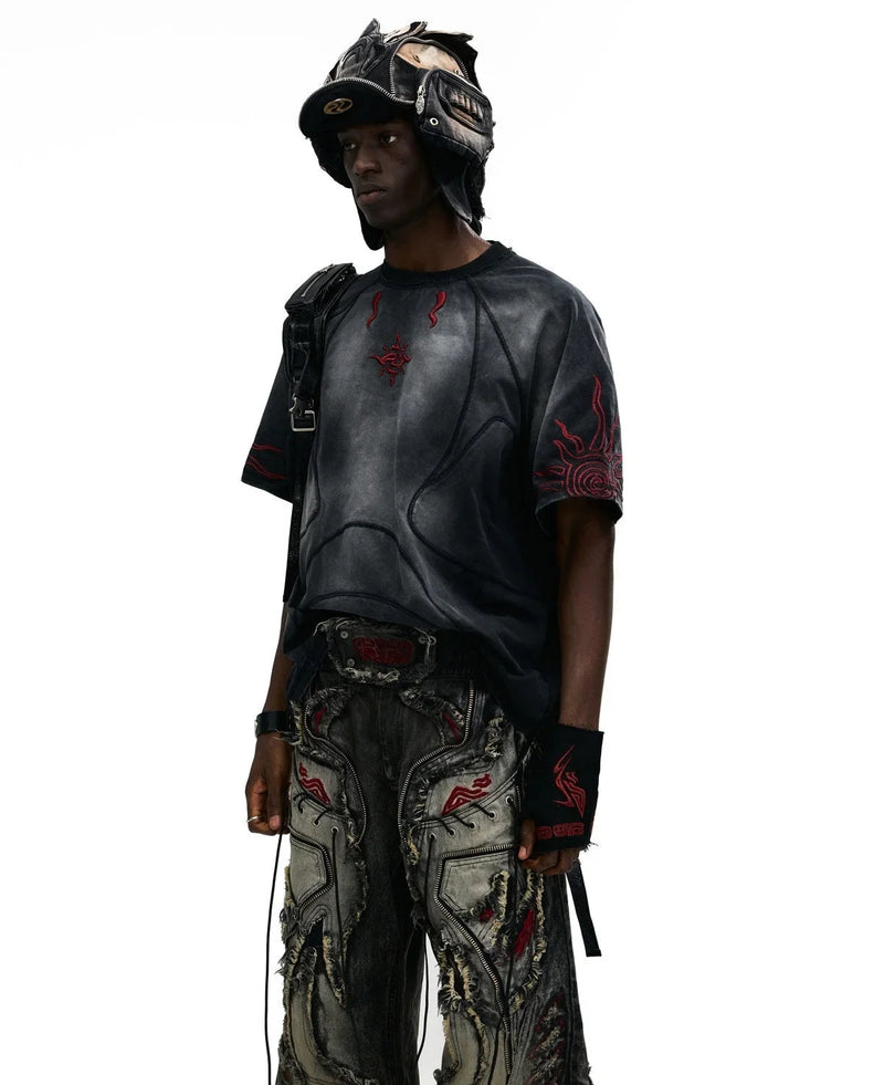 Emo Goth Fashion – Gothic Washed Totem Tee | Fūga Studios