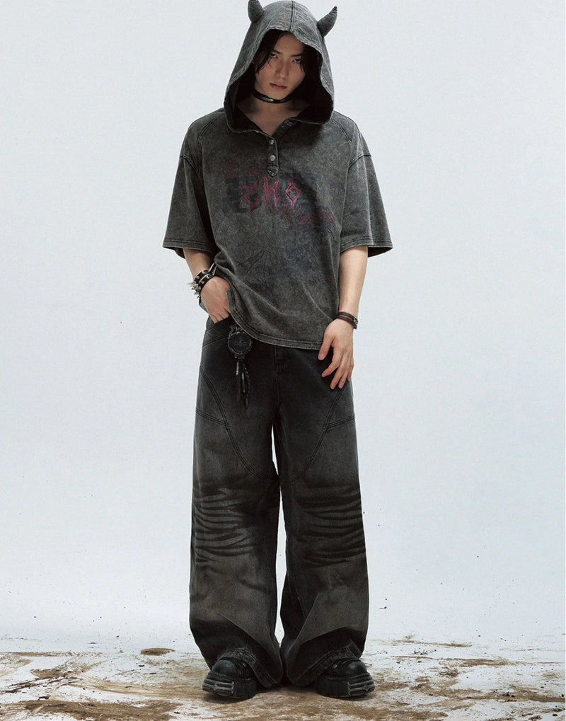 Indie Emo Outfit – Gothic Darkwear Devil Horn Hoodie | Fūga Studios