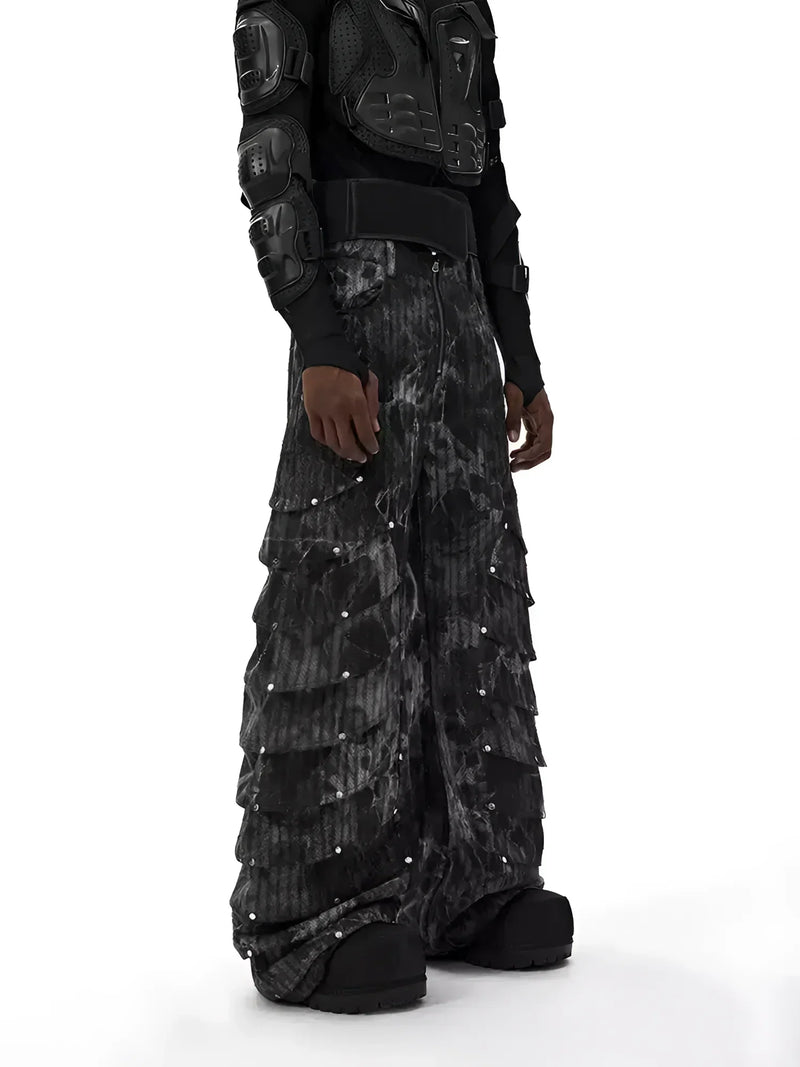 All White Goth Outfit – Opium Gothic Multi-Layer Wide Pants | Fūga Studios