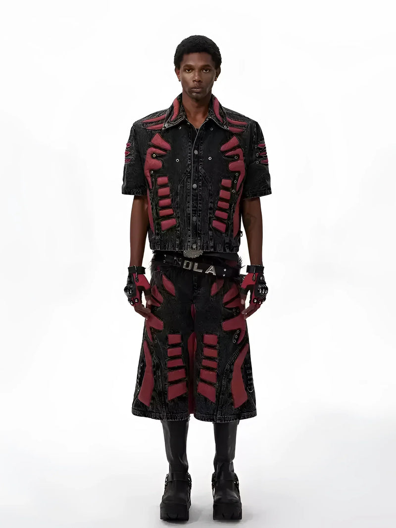 Goth Cottagecore Fashion – Opium Gothic Warrior Denim Set | Fūga Studios