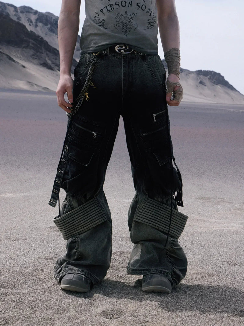 Streetwear Y2K – Opium Gradient Multi-Pocket Cargo Pants | Fūga Studios