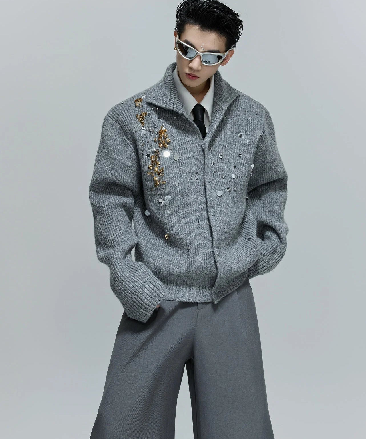 Opium Sequin Embellished Cardigan - 80s Disco Outfit