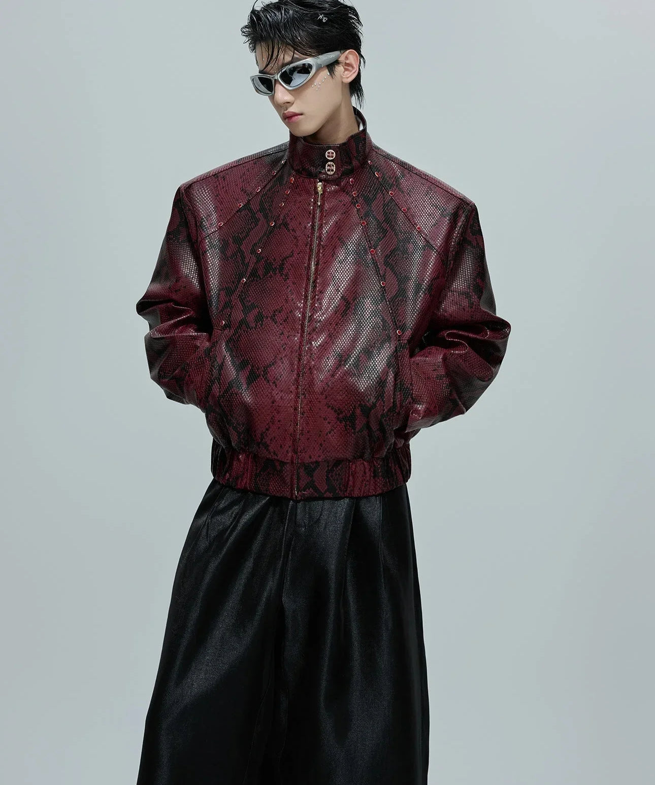 Soft Grunge Fashion Guide 2026 — Opium Snakeskin Studded Bomber von Fuga Studios