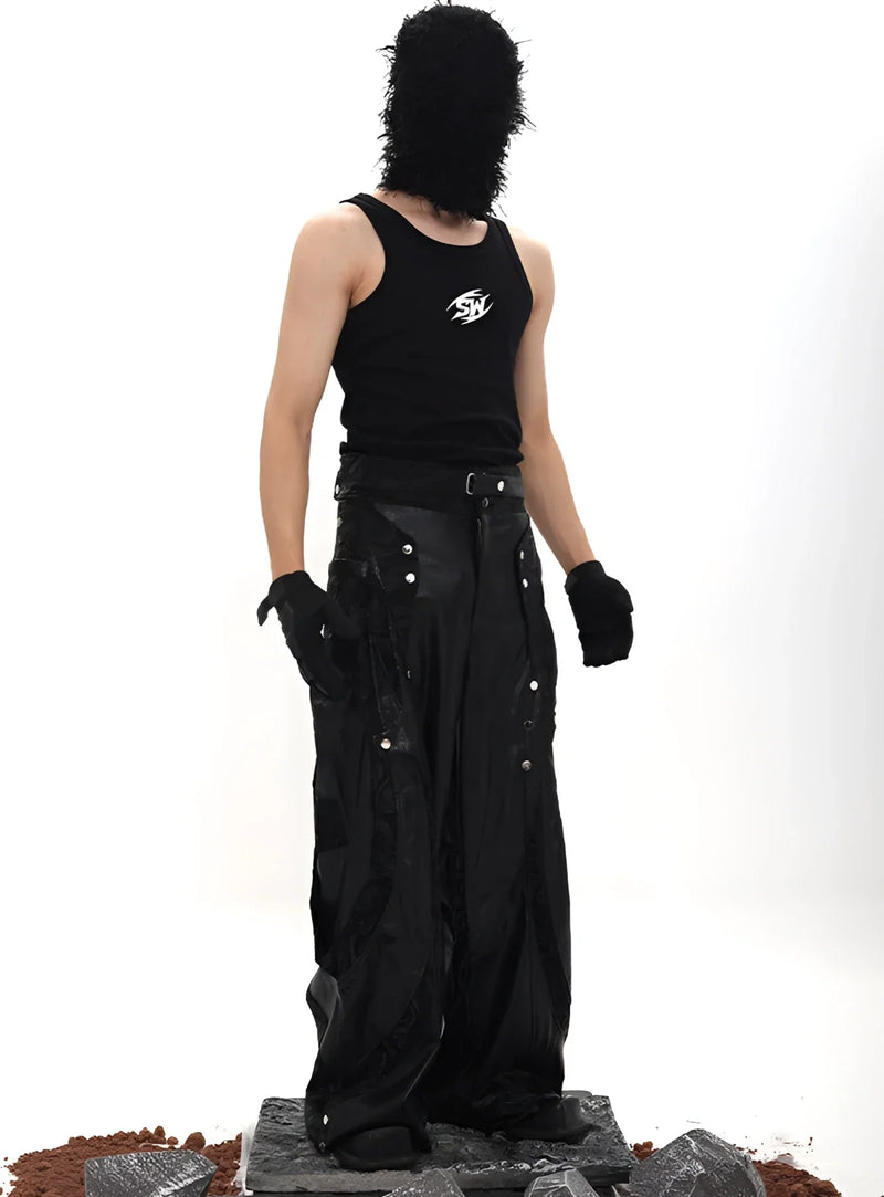 Rave Fashion History – Rave Metal-Emblem Ribbed Tank Top | Fūga Studios
