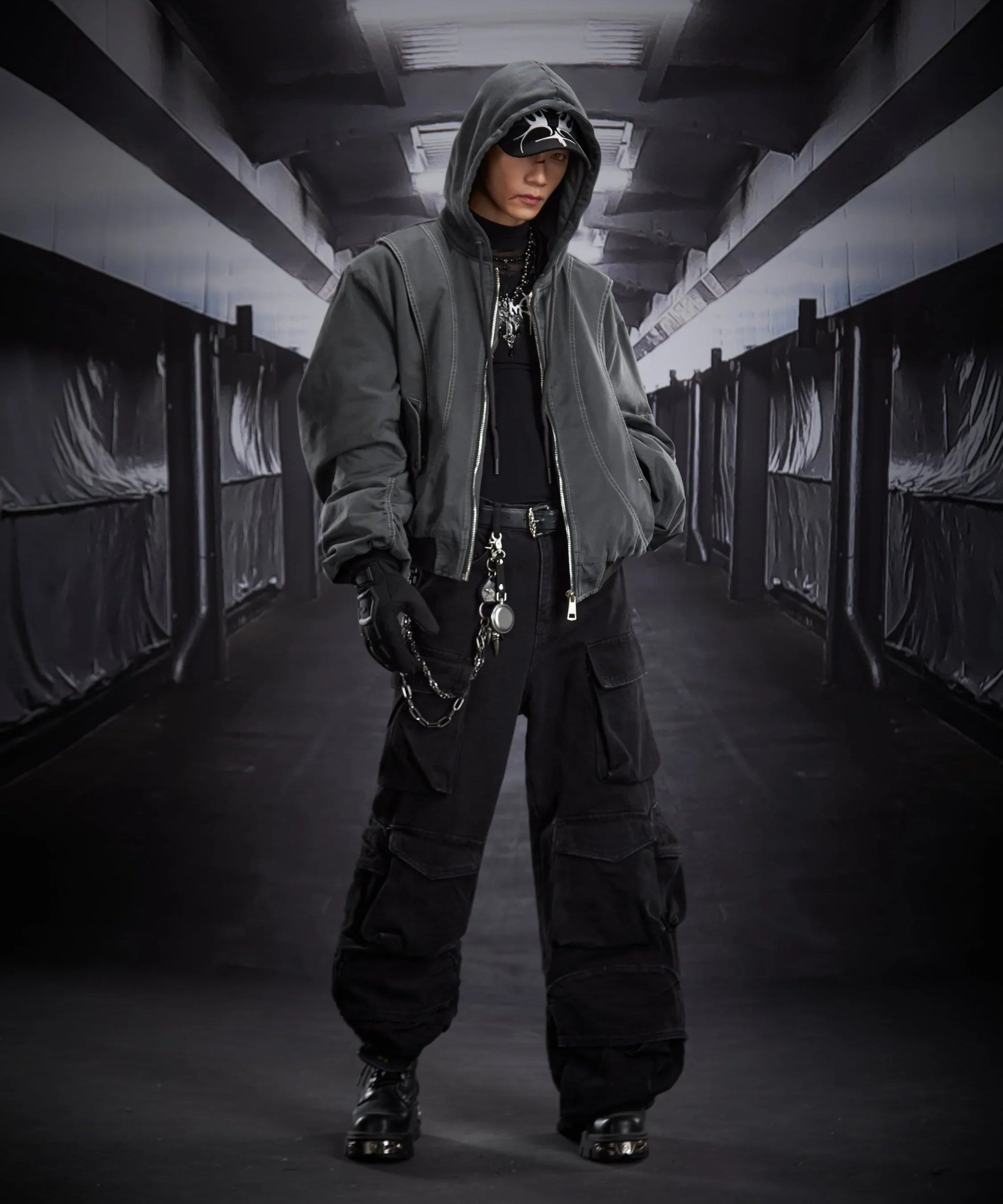 UK Drill Outfits - hooded stealth silhouette - Fuga Studios