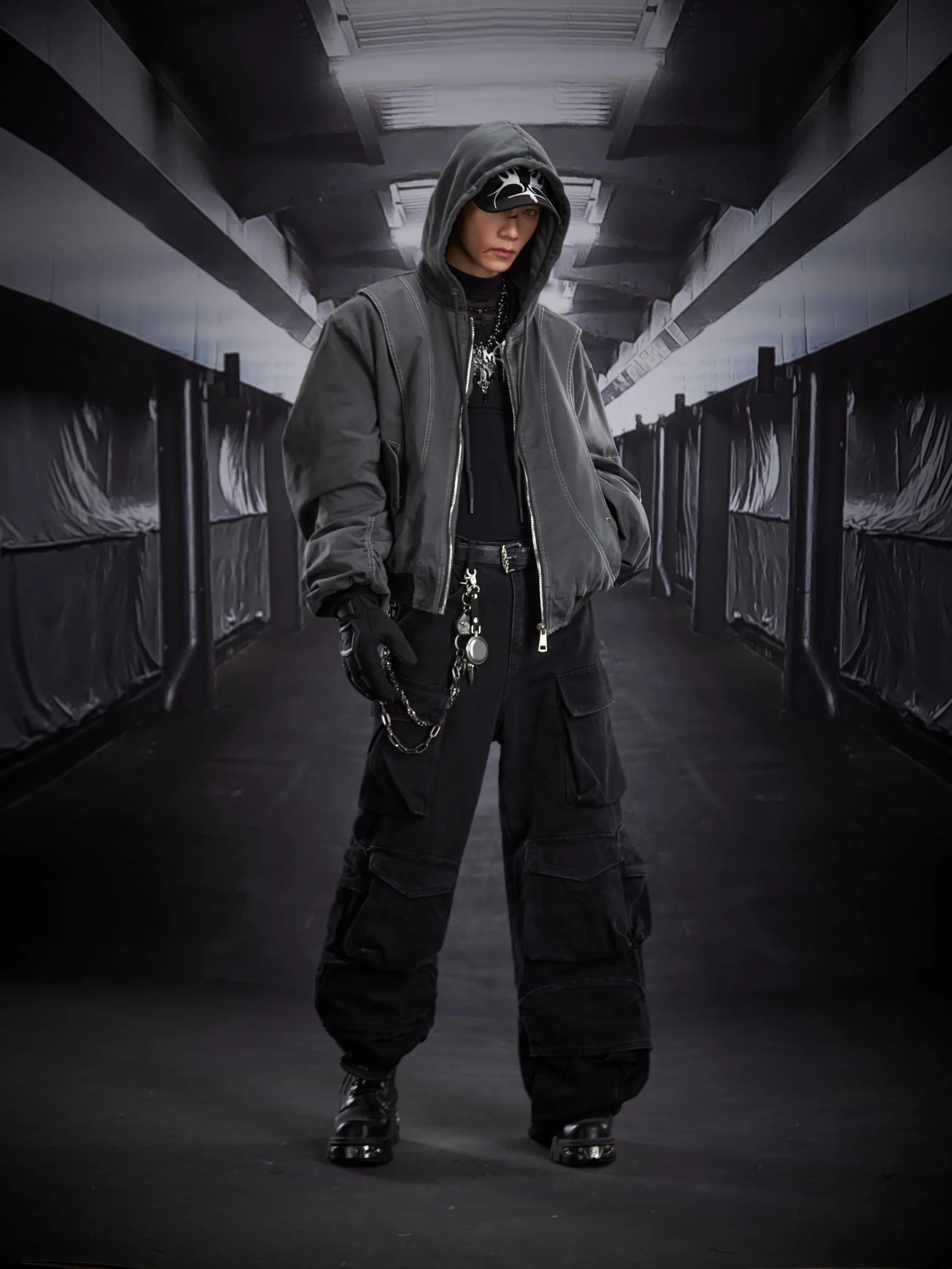 UK Drill Outfits - hooded stealth silhouette - Fuga Studios