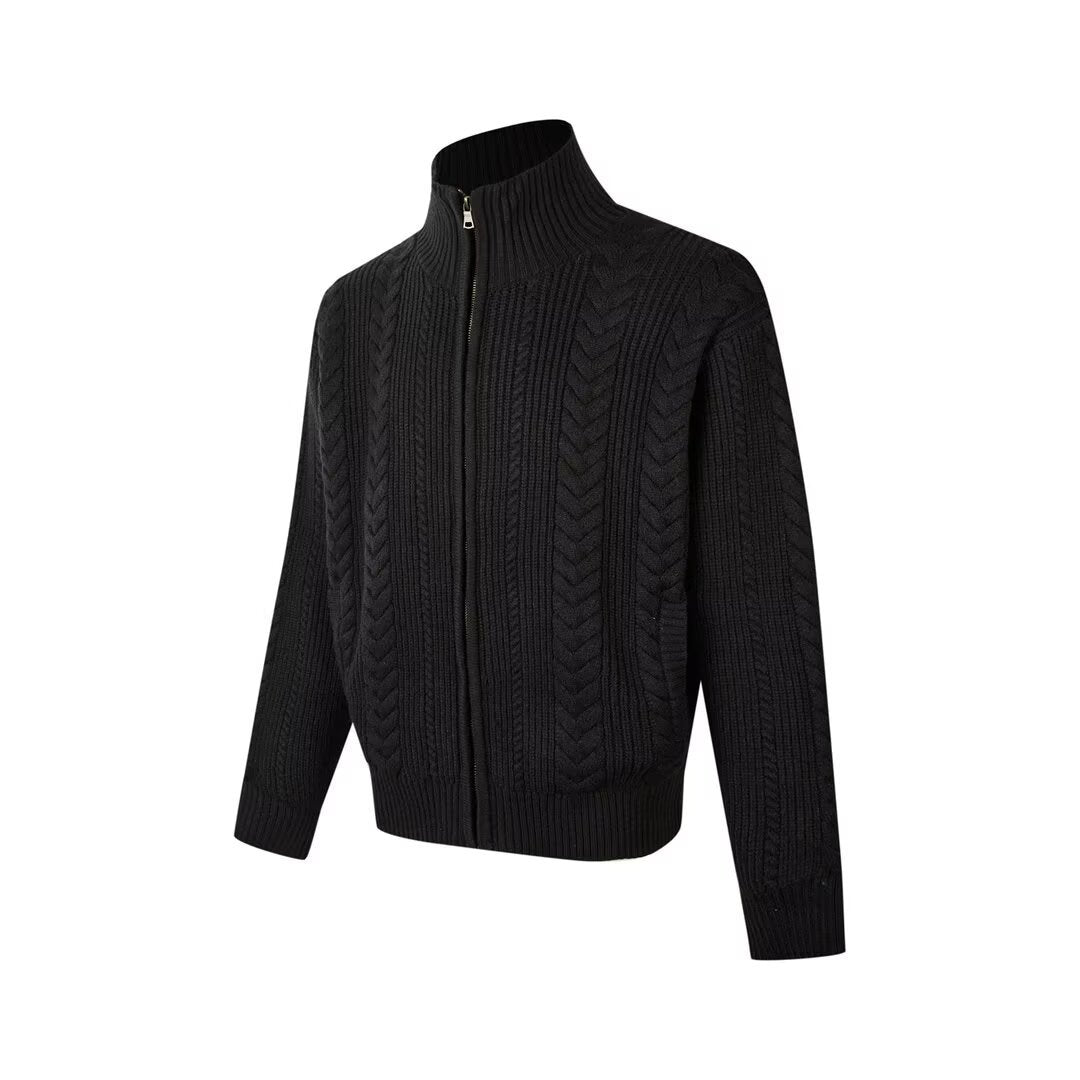 Businesscore Cable-Knit Zip Cardigan