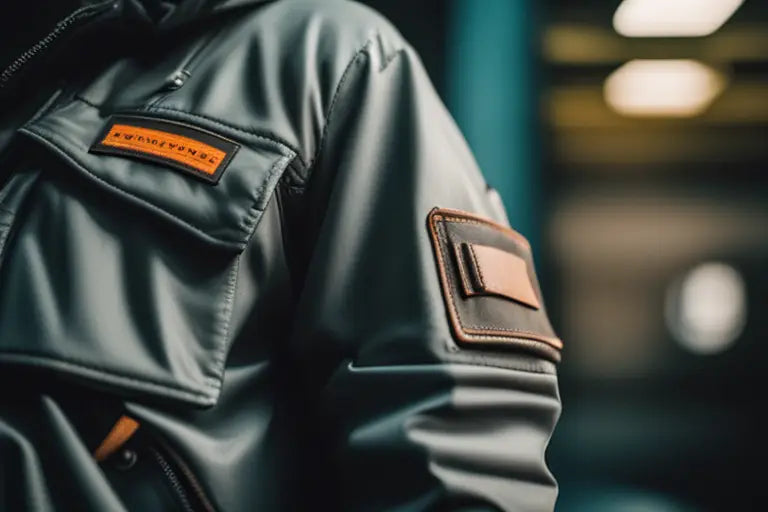 Close-up image of a Gorpcore jacket with multiple pockets and technical details.