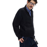 Businesscore Cable-Knit Zip Cardigan