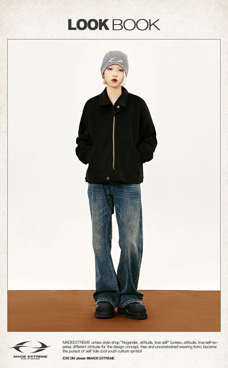 Streetwear Unisex Zip-Up Polar Fleece Jacket