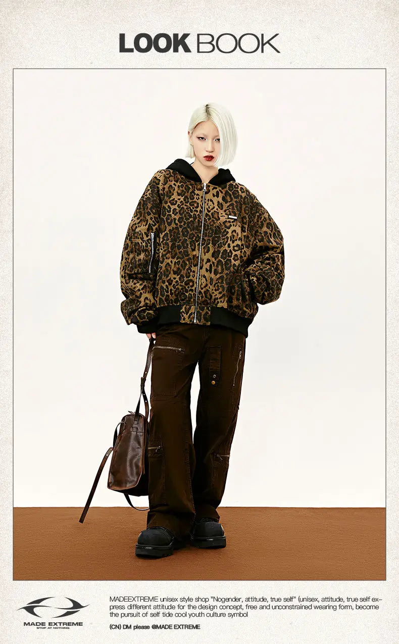 Streetwear Unisex Made Extreme Leopard Jacket
