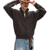 Businesscore Cable-Knit Zip Cardigan