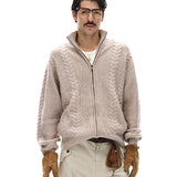 Businesscore Cable-Knit Zip Cardigan