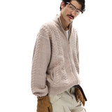 Businesscore Cable-Knit Zip Cardigan