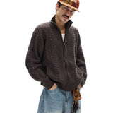 Businesscore Cable-Knit Zip Cardigan