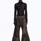 Opium Dragon Rhinestone Turtleneck Top