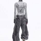 Opium Dragon Rhinestone Turtleneck Top